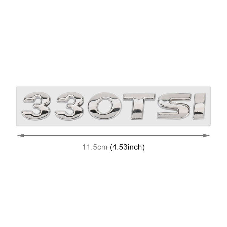 Car 330TSI Pattern 3D Metal Personalized Decorative Stickers, Size: 11.5x2.5x0.5cm (Silver)