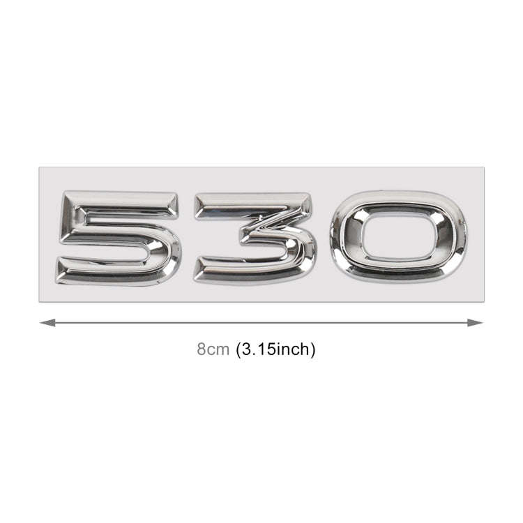 Car Number 530 Metal Personalized Decorative Stickers, Size: 8 x 2.5 x 0.5cm