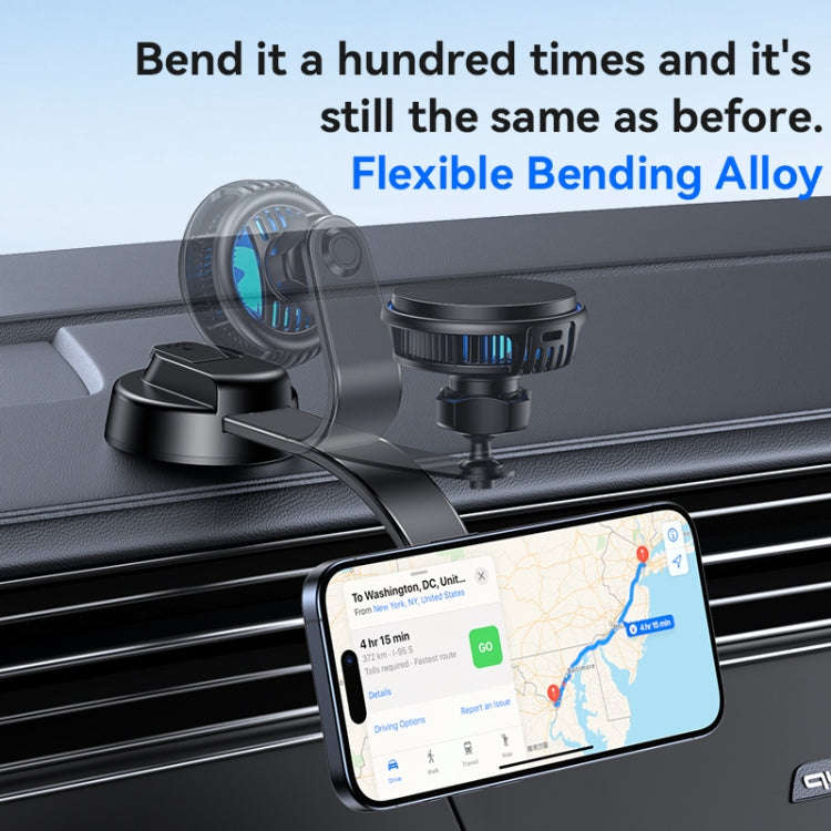 Yesido C311 Semiconductor Cooling 15W Magnetic Wireless Charging Car Holder (Black)