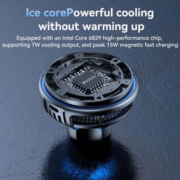 Yesido C311 Semiconductor Cooling 15W Magnetic Wireless Charging Car Holder (Black)