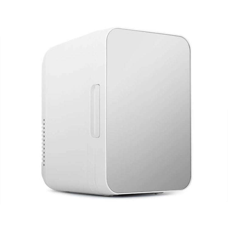 8L 37-48W Tempered Glass Panel Car / Home Mini Refrigerator, EU Plug (Silver)