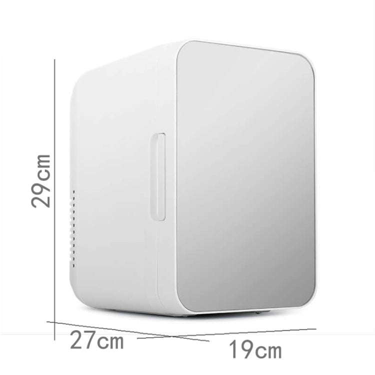 8L 37-48W Tempered Glass Panel Car / Home Mini Refrigerator, EU Plug (Silver)
