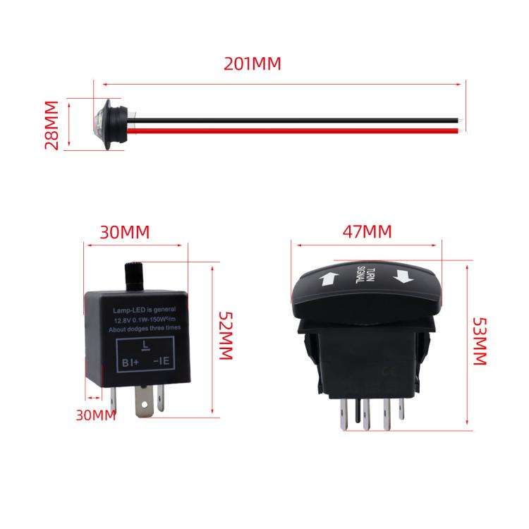 ATV UTV SXS Turn Signal Street Legal Blinker Kit Horn Wiring Harness Kit