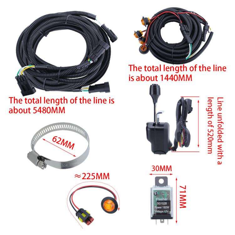 CP-5221 UTV Turn Signal Kit with Horn, Plug and Play Street Legal with Column Turn Switch and 105...