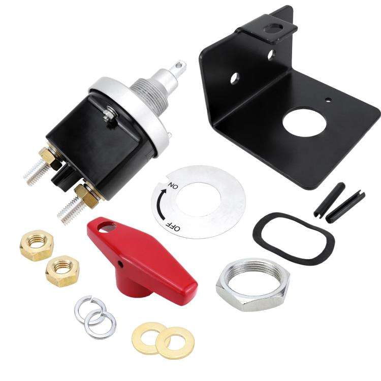 300A High Current Silver-plated Copper 12V-36V Battery Cut Off Switch with Red Handle Isolator & ...
