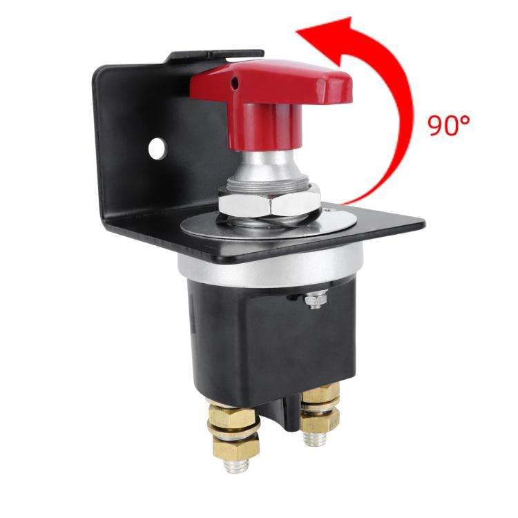 300A High Current Silver-plated Copper 12V-36V Battery Cut Off Switch with Red Handle Isolator & ...