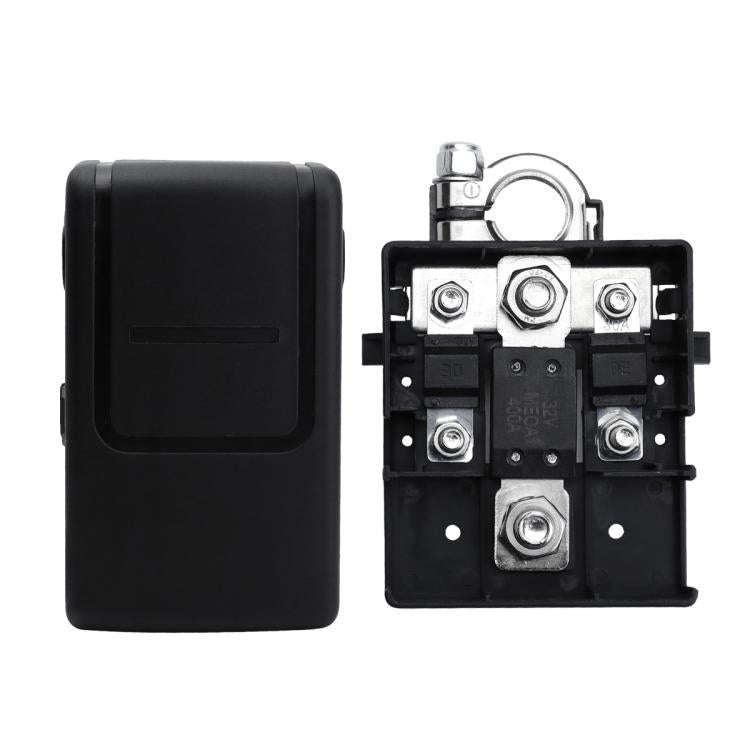 Car Battery Distribution Terminal 32V 400A Quick Release Fused Clamps Connector with Cover (Black)