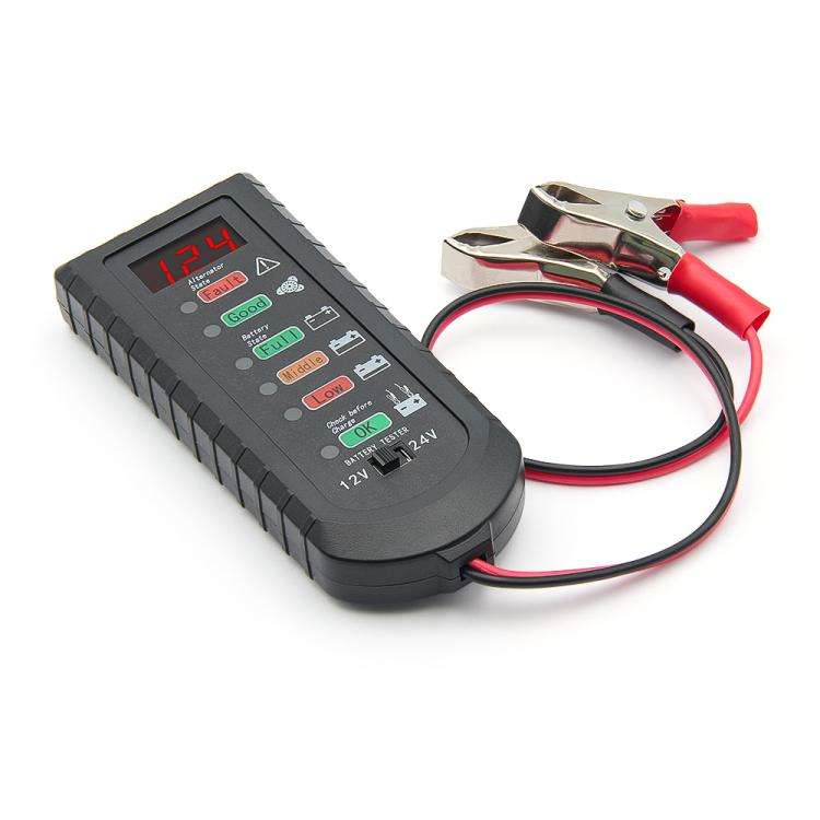 12V / 24V Automotive Battery Voltage Tester (Black)
