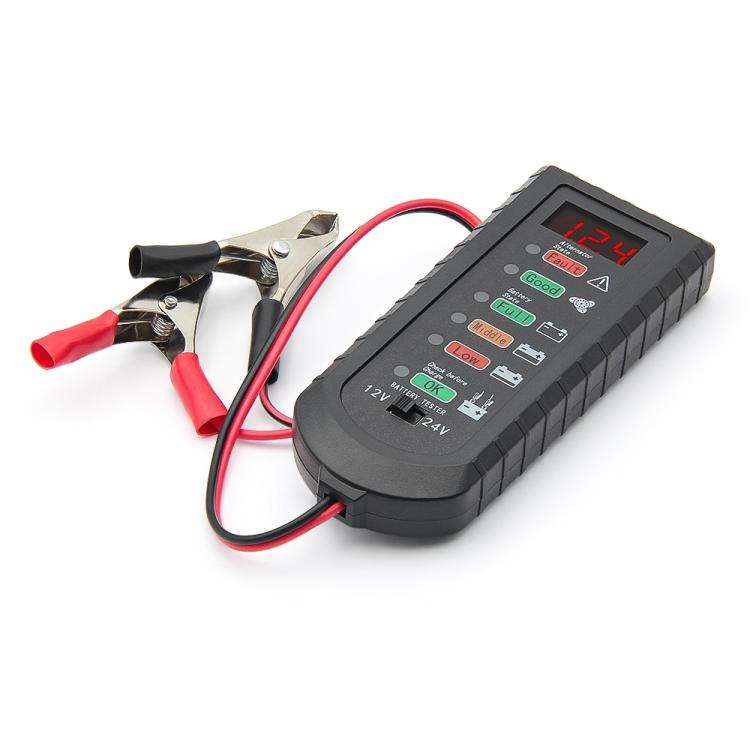 12V / 24V Automotive Battery Voltage Tester (Black)