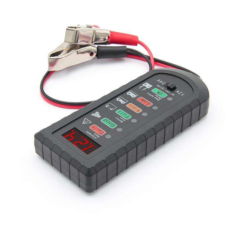 12V / 24V Automotive Battery Voltage Tester (Black)