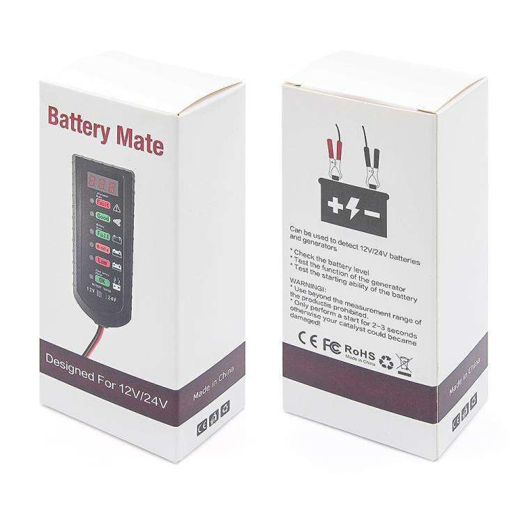12V / 24V Automotive Battery Voltage Tester (Black)