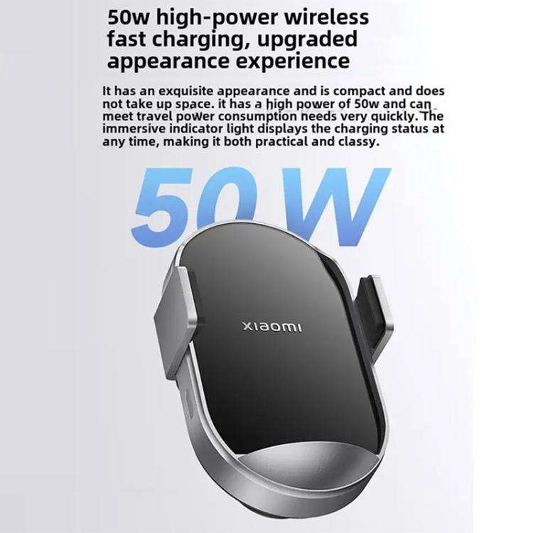 Xiaomi 50W Wireless Car Charger Dual Interface Fast Quick Charging Holder (Black)