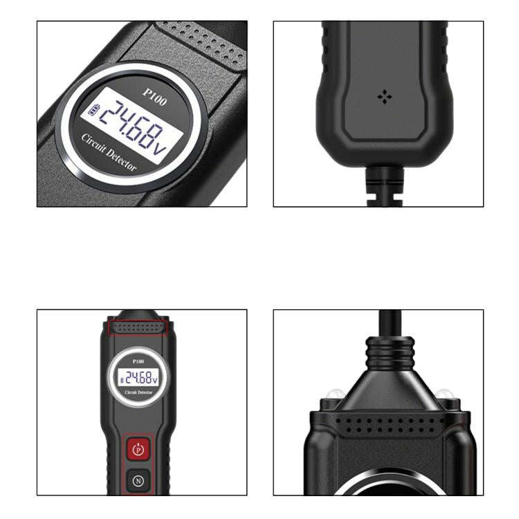P100 5V-40V Electric Circuit Tester, Two Power Supply, Cable Length: 4m (Black)