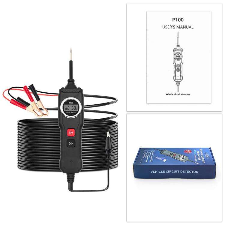 P100 5V-40V Electric Circuit Tester, Two Power Supply, Cable Length: 4m (Black)
