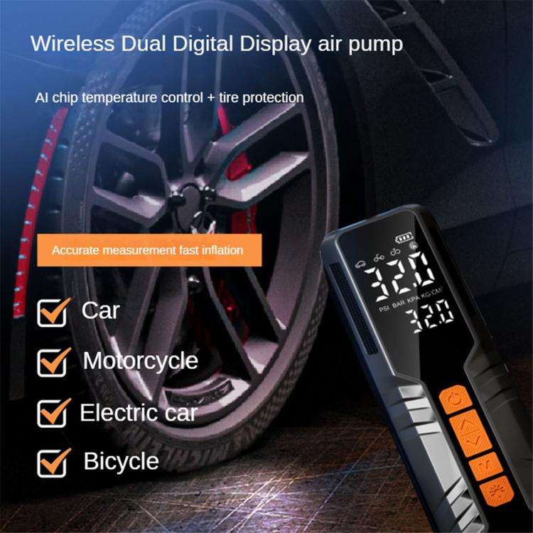60W Portable Tire Inflator Cordless Air Pump (Black)
