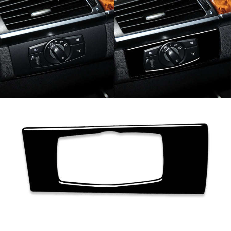Car Left Drive Headlight Switch Panel Decorative Sticker for BMW E70 X5 / E71 X6 2008-2013(Black)
