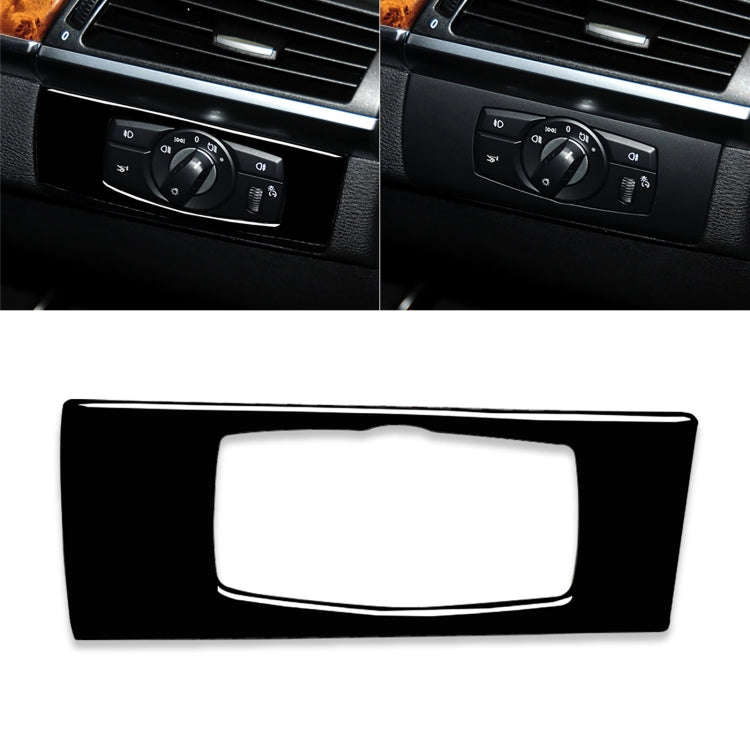 Car Right Drive Headlight Switch Panel Decorative Sticker for BMW E70 X5 / E71 X6 2008-2013(Black)