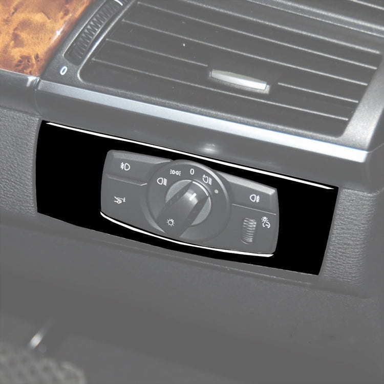 Car Right Drive Headlight Switch Panel Decorative Sticker for BMW E70 X5 / E71 X6 2008-2013(Black)