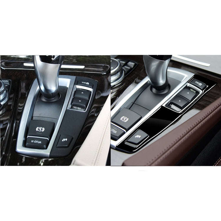 Car Right Drive Gear Panel Single Key Decorative Sticker for BMW Series 5 F10 2011-2017(Black)
