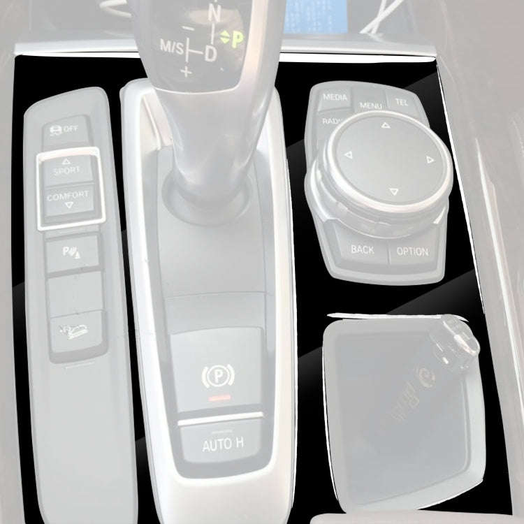 Car Left Drive Gear Panel Decorative Sticker for BMW X5 / X6 F15 F16 2014-2017(Black)