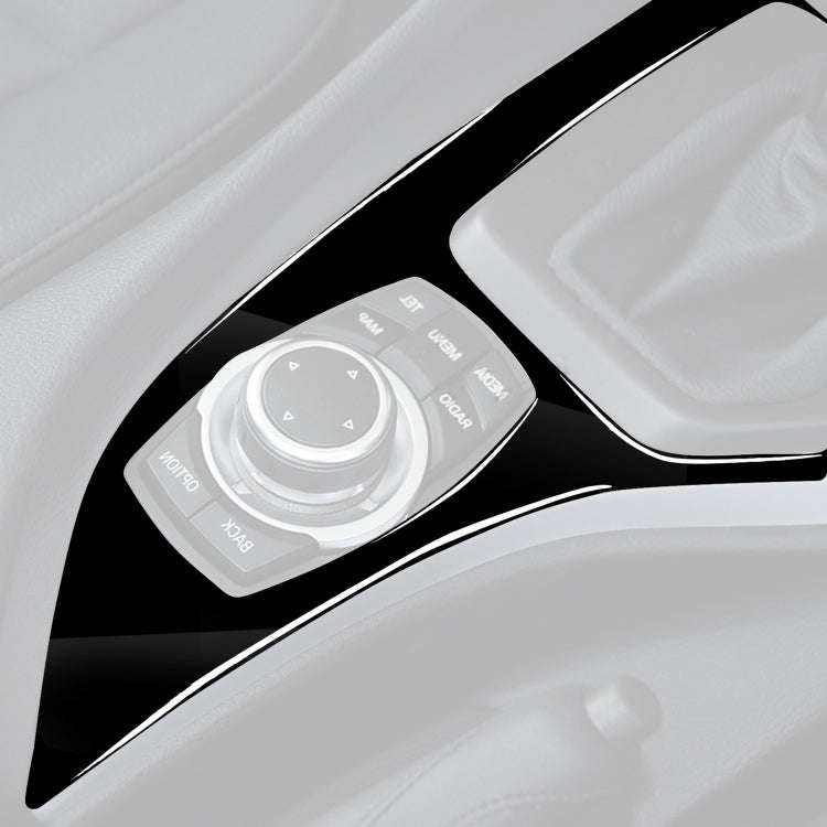Car Right Drive Gear Panel Outer Frame Decorative Sticker for BMW X1 E84 2011-2015(Black)