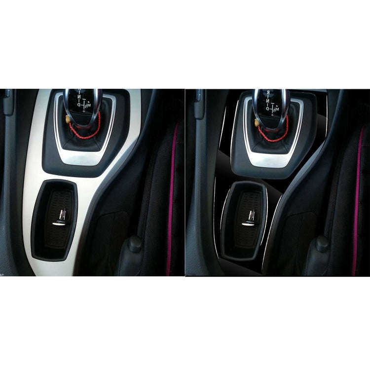 Car Right Drive Gear Panel Outer Frame Decorative Sticker for BMW X1 E84 2011-2015(Black)