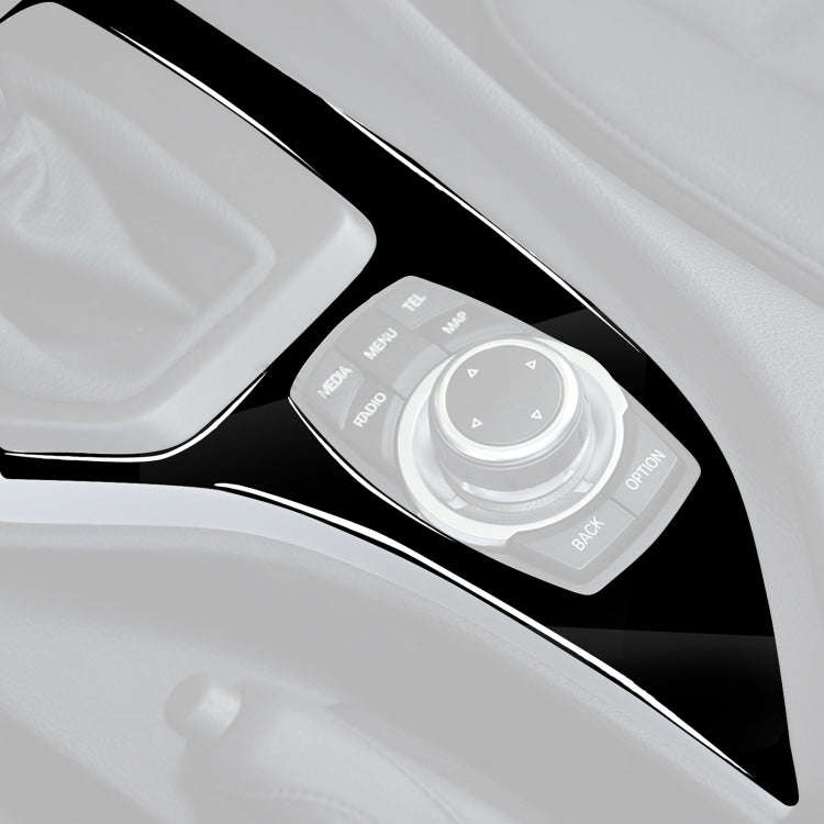 Car Left Drive Gear Panel Outer Frame Decorative Sticker for BMW X1 E84 2011-2015(Black)