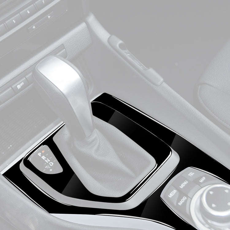 2pcs / Set Car Left Drive Gear Panel Decorative Sticker for BMW X1 E84 2011-2015(Black)