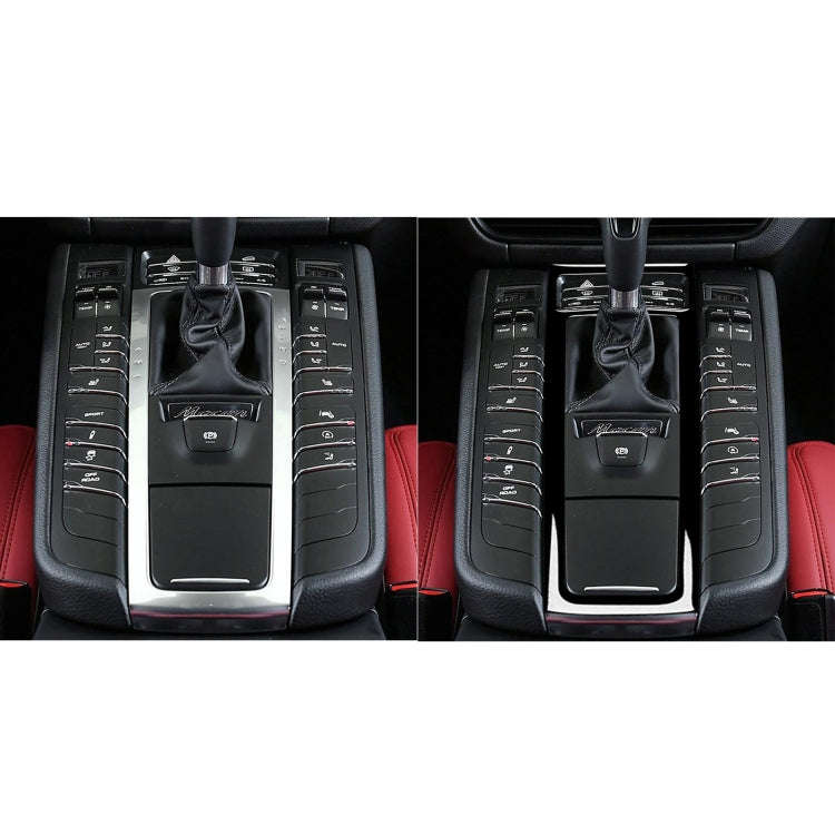 For Porsche Macan 2014-2021 Car Gear Panel Decorative Sticker, Left and Right Drive Universal (Bl...