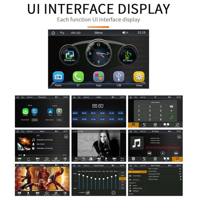 B5300 7 inch Wireless CarPlay Car Bluetooth MP5 Player, Support Mobile Phone Interconnection with...