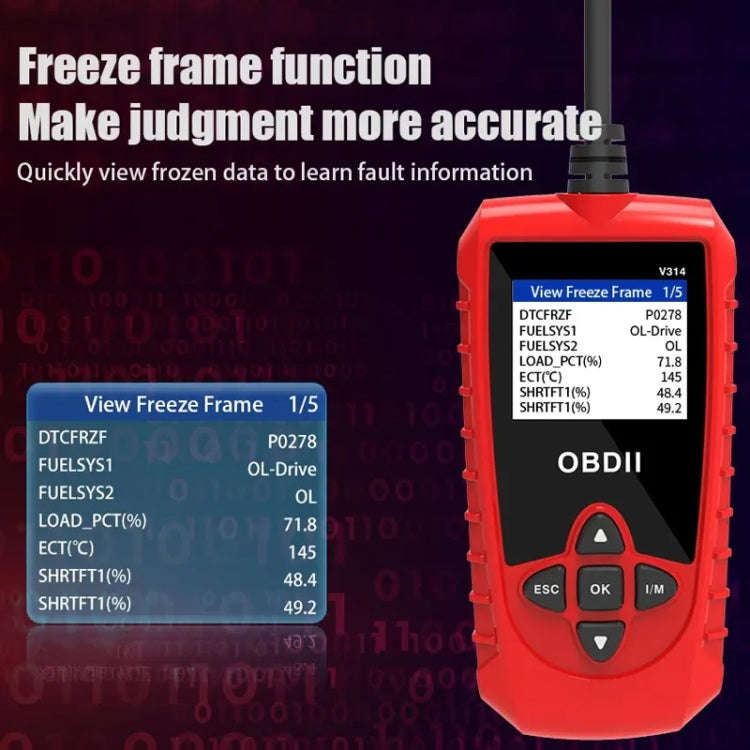 V314 Car OBD Diagnostic Instrument Fault Clear Code Reader
