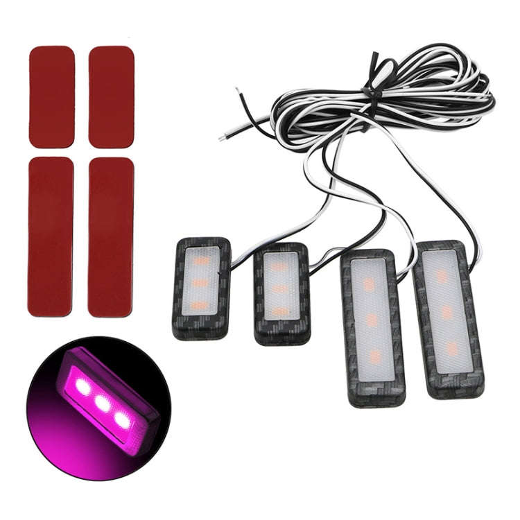 Car 4 in 1 LED Ambient Light Door Decorative Light (Pink Light)