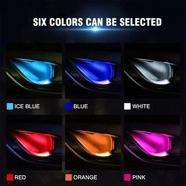 Car 4 in 1 LED Ambient Light Door Decorative Light (Pink Light)