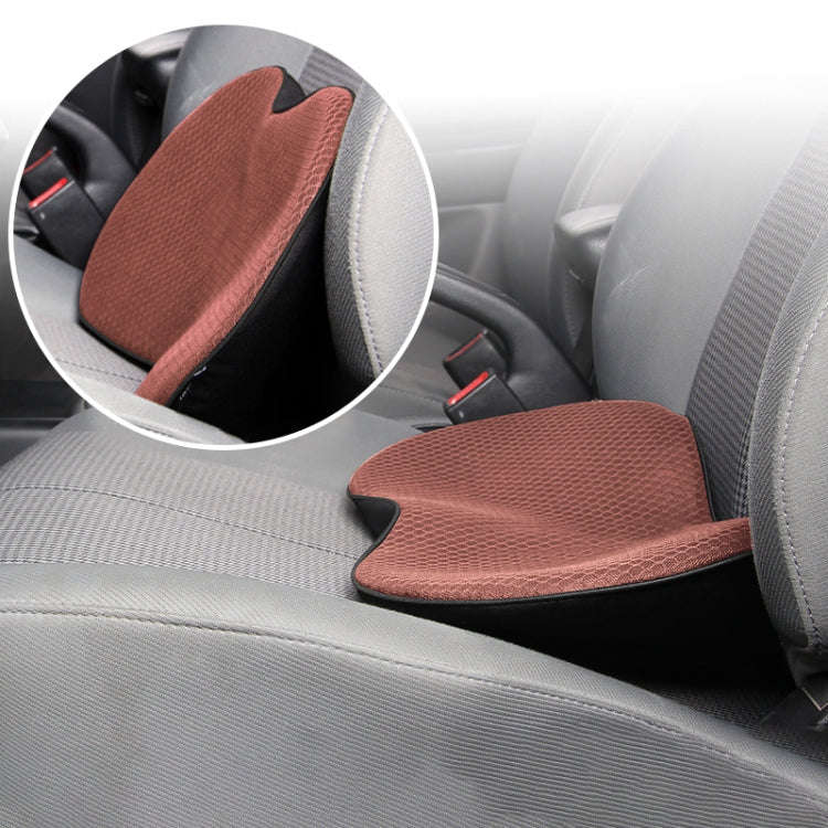 Car mini Seat Cushion Breathable Lumbar Seat Mat (Brown)