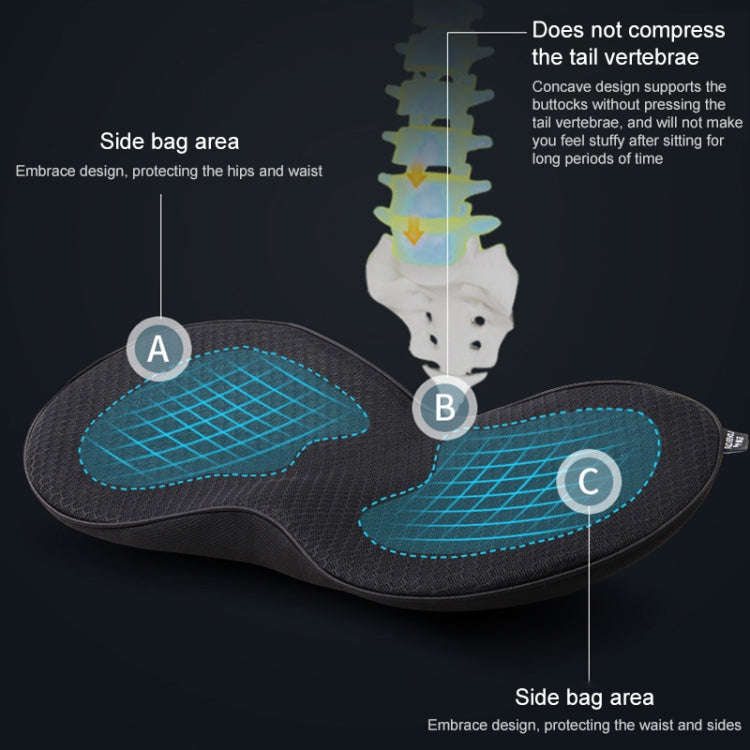 Car mini Seat Cushion Breathable Lumbar Seat Mat (Black)