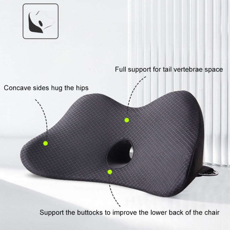 Car Memory Foam Breathable Lumbar Cushion (Red)