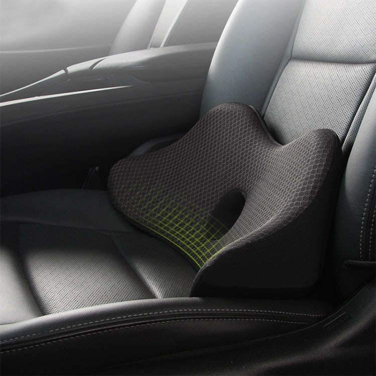 Car Memory Foam Breathable Lumbar Cushion (Brown)