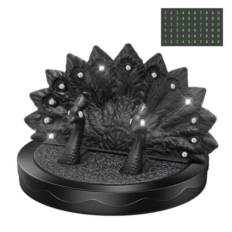 Diamond Peacock Shape Car Center Console Phone Holder with Phone Number Plate