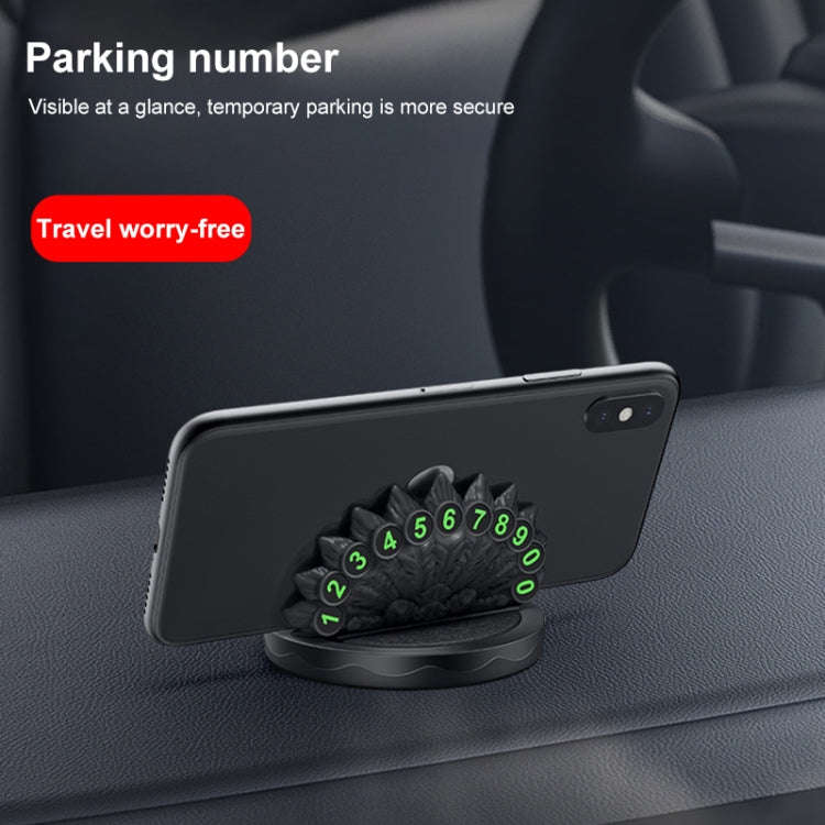 Diamond Peacock Shape Car Center Console Phone Holder with Phone Number Plate