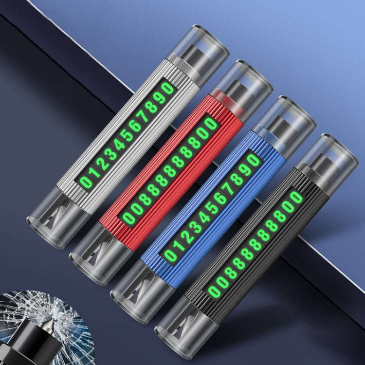 Car Multi-functional Emergency Safety Hammer Temporary Parking Dual Number Plate (Blue)