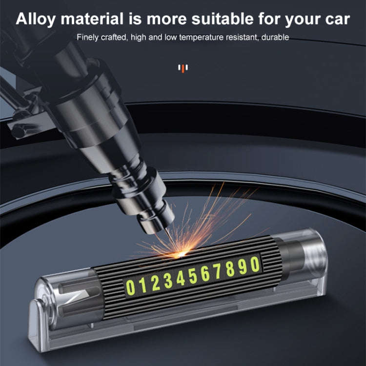 Car Multi-functional Emergency Safety Hammer Temporary Parking Dual Number Plate (Grey)