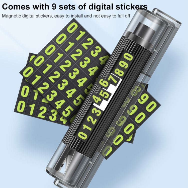 Car Multi-functional Emergency Safety Hammer Temporary Parking Dual Number Plate (Grey)