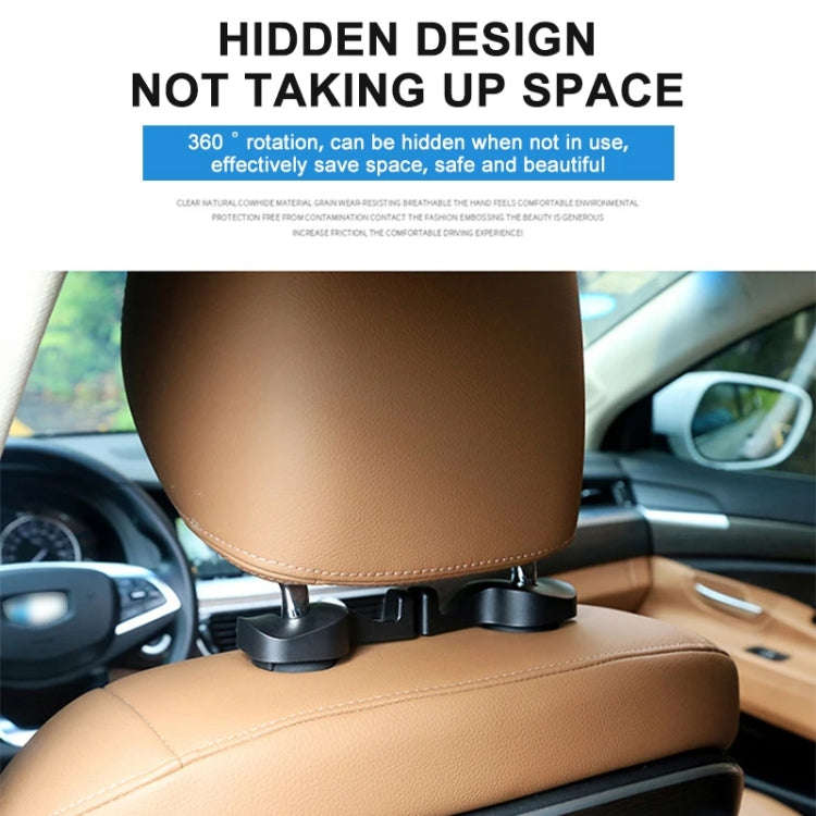 1 Pair Car Seat Back Hidden Hook (Black)
