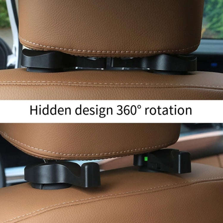 1 Pair Car Seat Back Hidden Hook (Black)