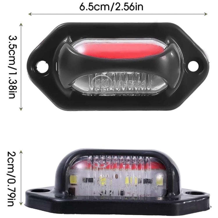 2pcs Car / Truck 12-24V 8LEDs Dual Color Side Marker Indicator Lights Bulb Lamp