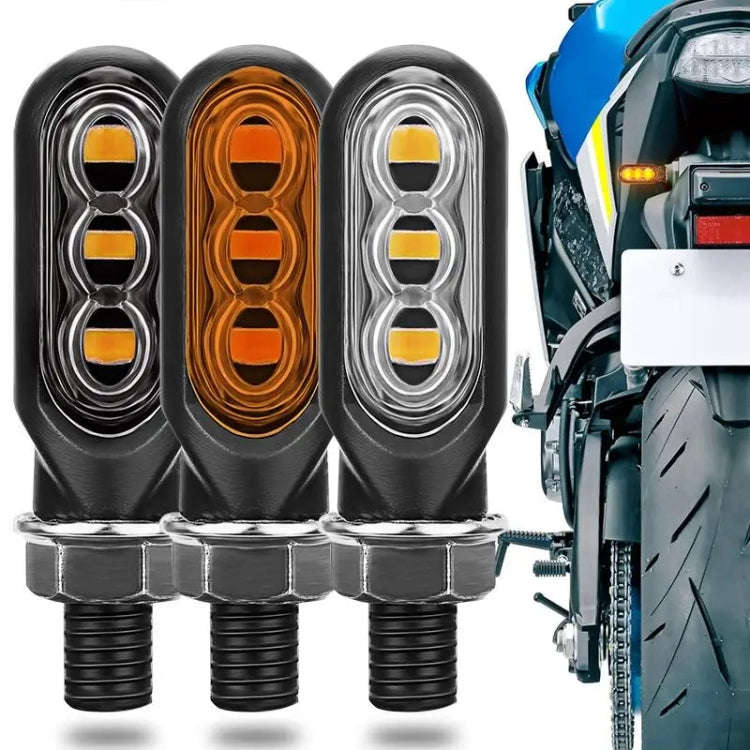 2pcs 12V 3LEDs Motorcycle Mini Water Turn Signal Light (Yellow)