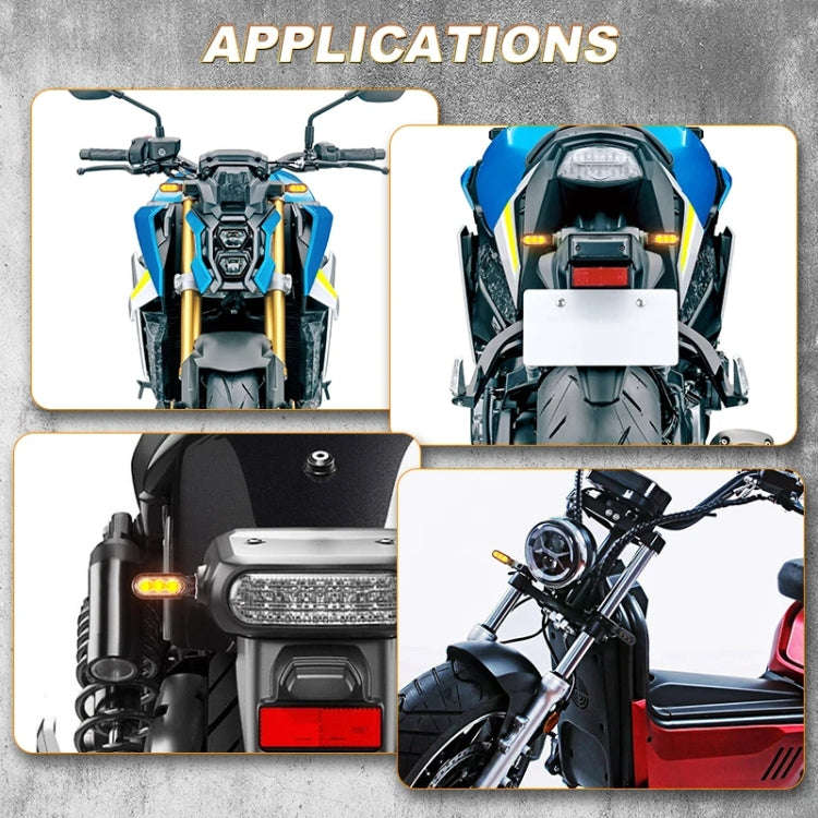 2pcs 12V 3LEDs Motorcycle Mini Water Turn Signal Light (Transparent)