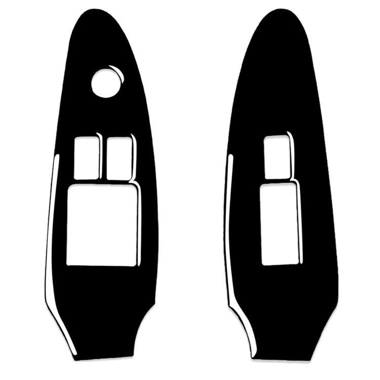 For Nissan 370Z Z34 2009- 2 in 1 Car Window Lift Panel Decorative Sticker, Left Drive (Black)