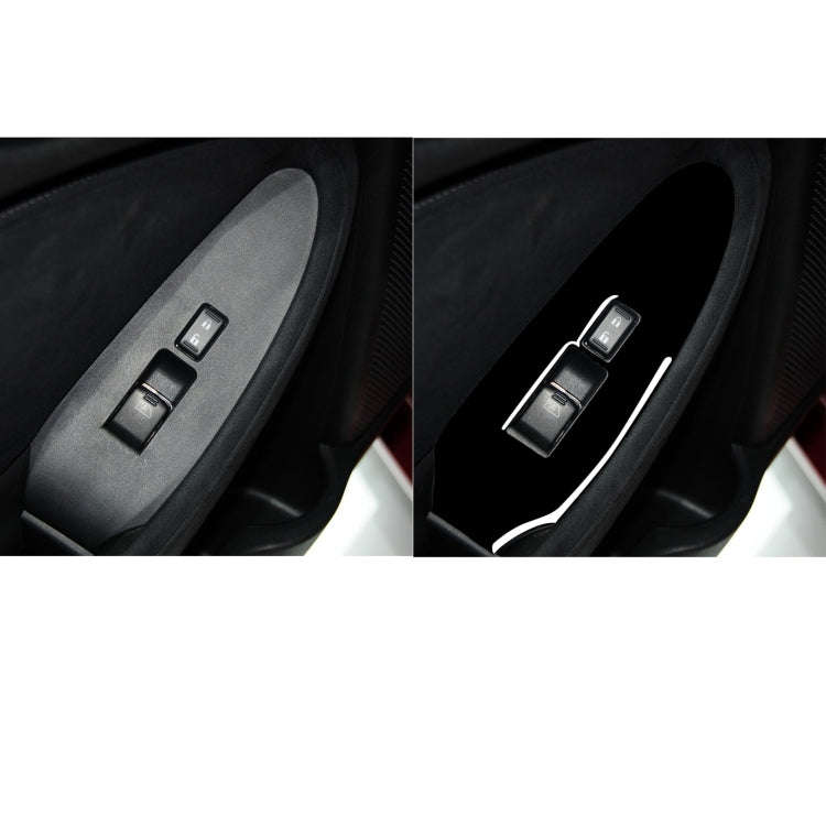 For Nissan 370Z Z34 2009- 2 in 1 Car Window Lift Panel Decorative Sticker, Right Drive (Black)
