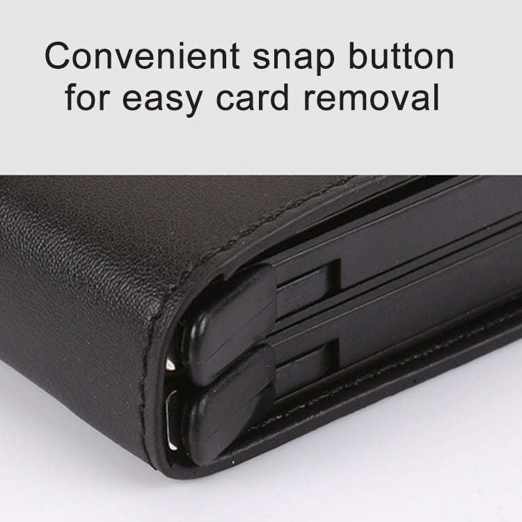 X-7 Antimagnetic RFID  Multi-functional Aluminum Crazy Horse Texture Leather Card Bag Wallet(Coffee)